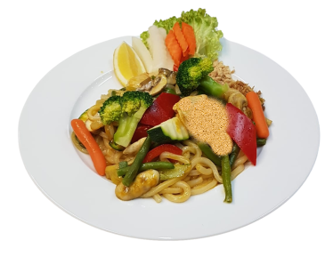Udon-Nudeln vegetarisch (scharf)